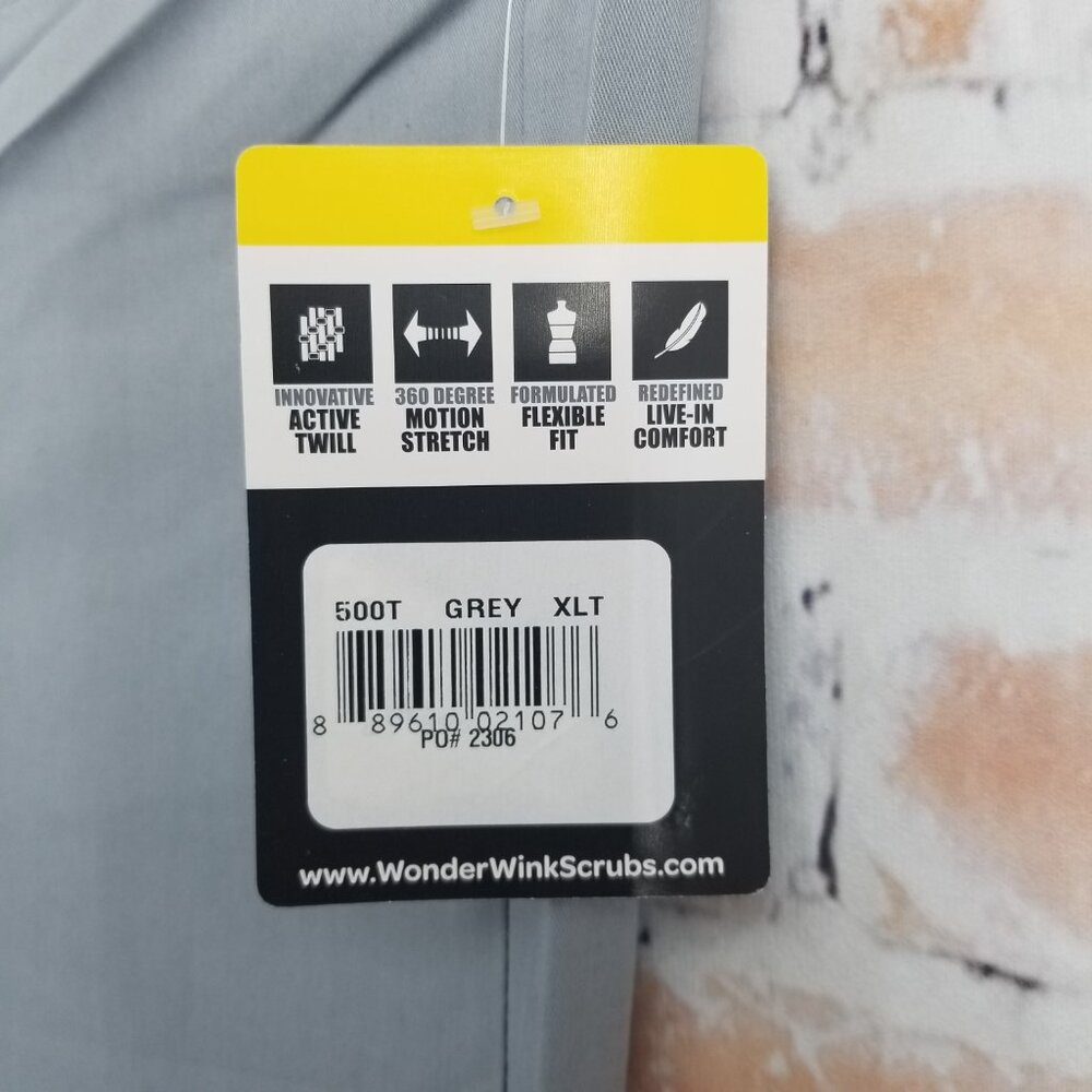 NWT WonderWink WonderWork 500T Unisex Grey Scrub Pant Cargo XL Tall (33") - Picture 3 of 8